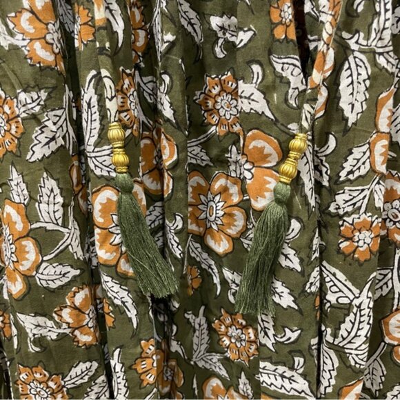 NWT GardenBelle Women's One Size Marlowe Organic Cotton Hand Block Printed Dress - Picture 4 of 16